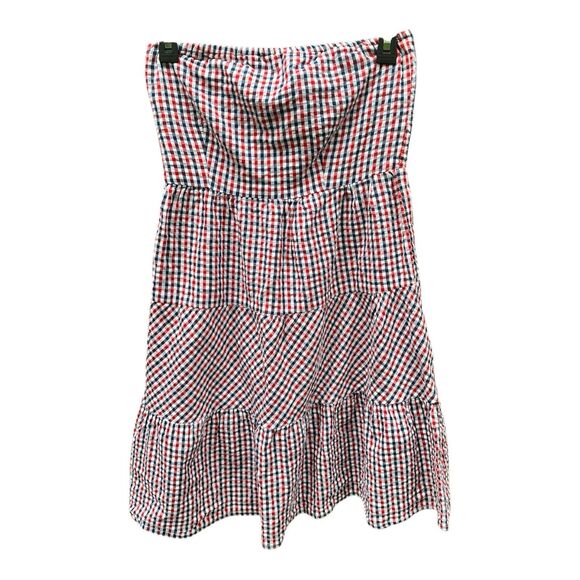 Jessica Simpson Dresses & Skirts - Jessica Simpson Gingham Patriotic Sleeveless Mini Dress Red White Blue Small